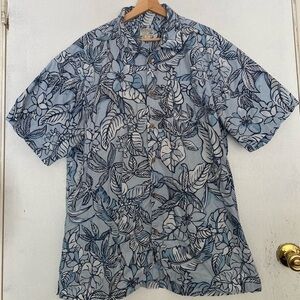 HONOLUA HAWAIIAN MENS BLUE PRINTED SHIRT SIZE XL‎